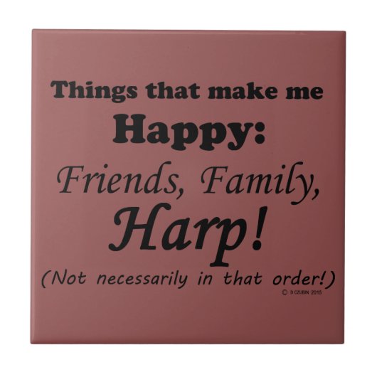 ハープで幸せになる タイル (正面)