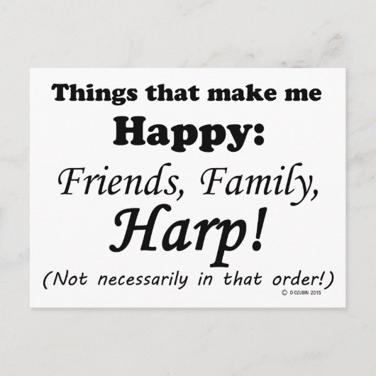 ハープで幸せになる ポストカード (正面)