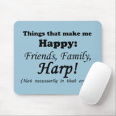 ハープで幸せになる マウスパッド (マウス)