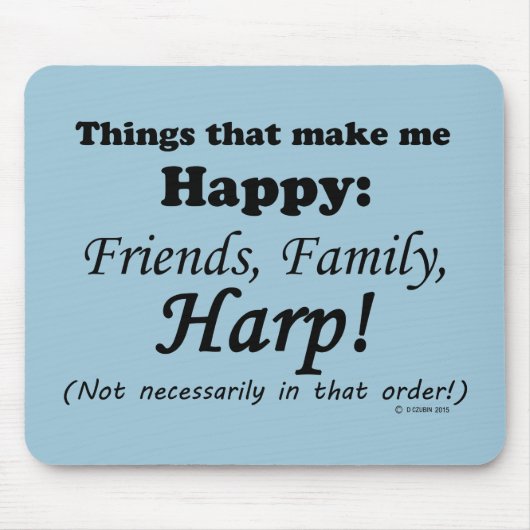 ハープで幸せになる マウスパッド (正面)