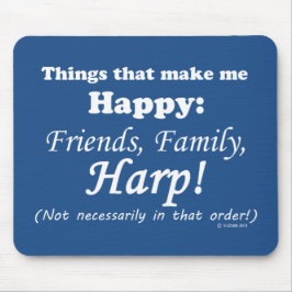 ハープで幸せになる マウスパッド
