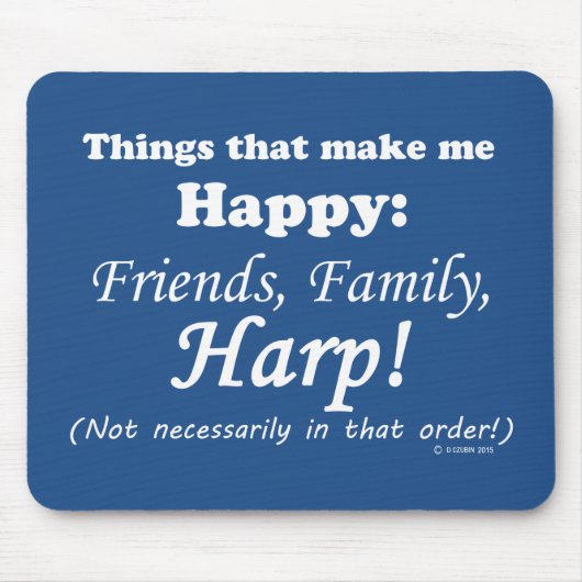 ハープで幸せになる マウスパッド (正面)