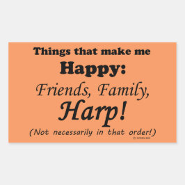 ハープで幸せになる 長方形シール