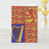 ハープとライオンを持つ紋章 カード (黄色い花)