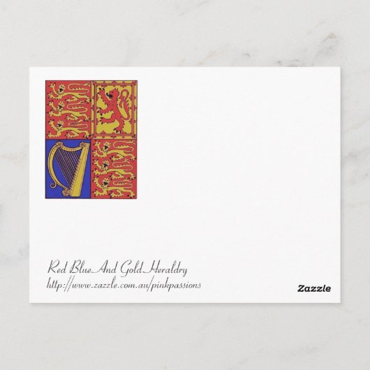 ハープとライオンを持つ紋章 ポストカード (裏面)