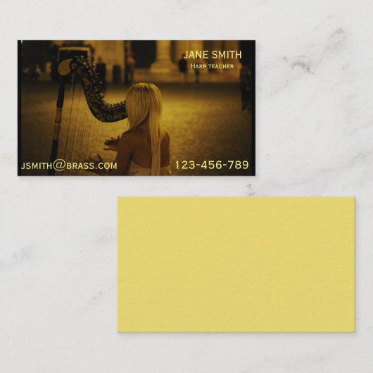 ハープの先生か個人教師 名刺 (正面/裏面)
