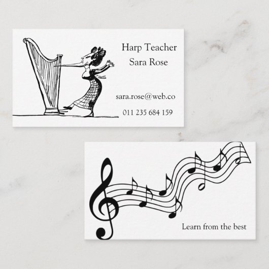 ハープの先生 名刺 (正面/裏面)