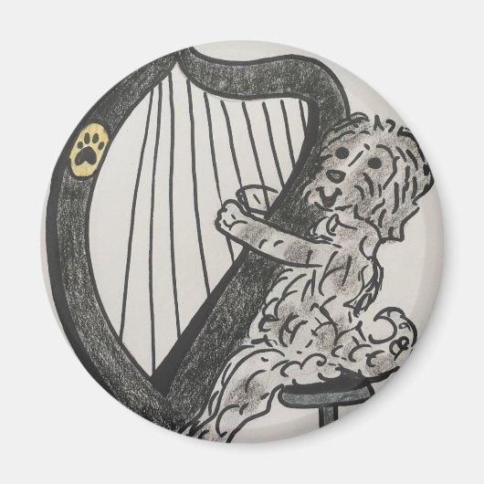 ハープの子犬 マグネット (正面)