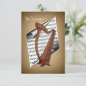 ハープの招待状カード 招待状 (スタンド正面)