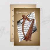 ハープの招待状カード 招待状 (正面/裏面)