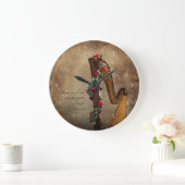 ハープの時計 ラージ壁時計 (ホーム)