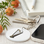 ハープの漫画イラスト キーホルダー (正面右)