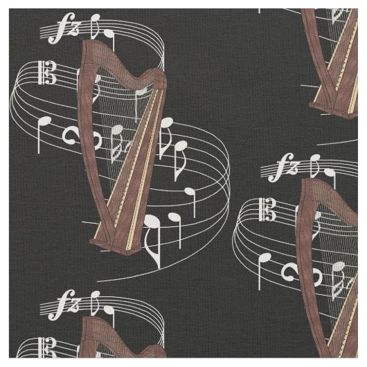 ハープの生地-暗闇 ファブリック (クローズアップ)