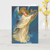 ハープの音楽を遊ぶ天使 カード (黄色い花)