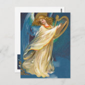 ハープの音楽を遊ぶ天使 ポストカード (正面/裏面)