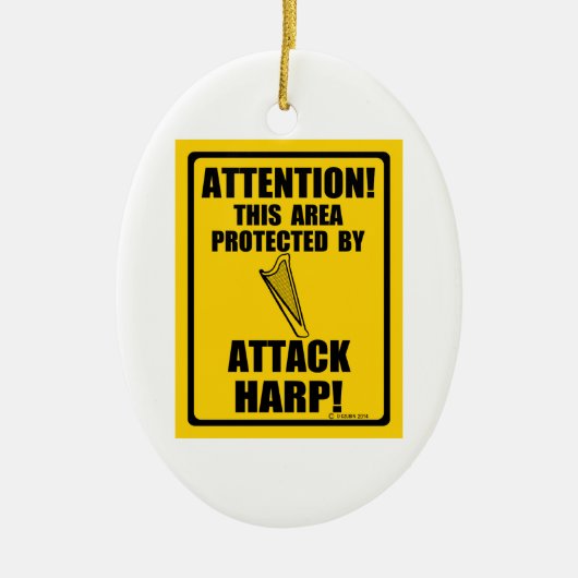 ハープを攻撃 セラミックオーナメント (正面)