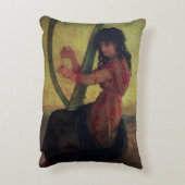 ハープを演奏しているムーサ アクセントクッション (裏面(縦))