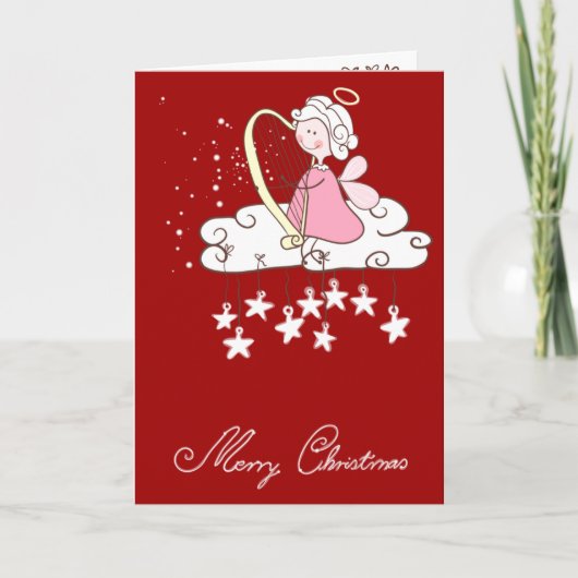 ハープを演奏する天使 シーズンカード (正面)