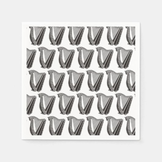 ハープアイコンの背景 スタンダードカクテルナプキン (正面)