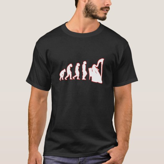 ハープエボリューションミュージック楽器 Tシャツ (正面)