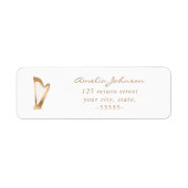 ハープエレガントスクリプモダント金ゴールドホワイトミュージック ラベル (正面)