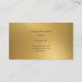 ハープエレガント金ゴールド&ブラックプロフェッショナルミュージシャン 名刺 (裏面)