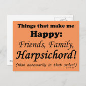 ハープシコードが嬉しい ポストカード (正面/裏面)