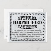 ハープシコード免許 ポストカード (正面/裏面)
