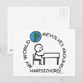 ハープシコード – ワールドリボルブのまわりに ポストカード (正面/裏面)
