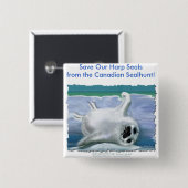 ハープシールベビー 缶バッジ (正面&裏面)