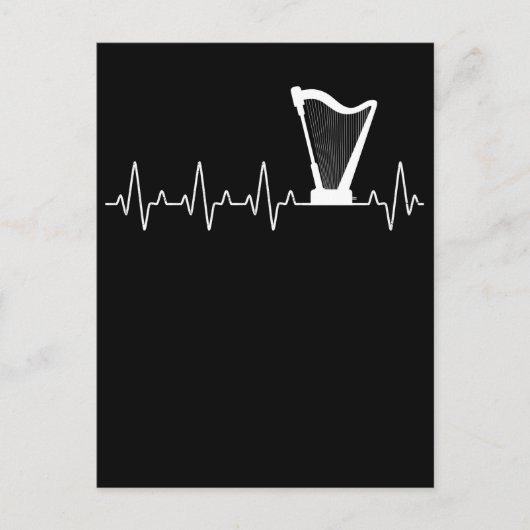 ハープハートビートミュージシャンハーププレーヤー ポストカード (正面)