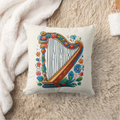 ハープフォークアート装飾用クッション クッション (ブランケット)