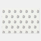 ハープフローララッピング紙（3セット） ラッピングペーパーシート (正面3)