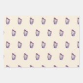 ハープフローララッピング紙（3セット） ラッピングペーパーシート (正面2)