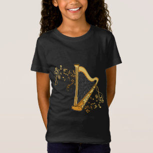 ハーププレーヤーギフトガールズハーピスト女性ミュージックハープ Tシャツ