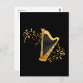 ハーププレーヤーギフトガールズハーピスト女性音楽ハープ ポストカード (正面/裏面)