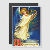 ハープホリデーカード付きヴィンテージクリスマスエンジェル (正面/裏面)