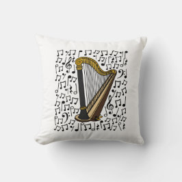 ハープミュージカルノート，ハーピスト音楽先生 クッション