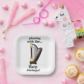 ハープミュージカル楽器ハープパーティー ペーパープレート (パーティー)