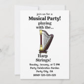 ハープミュージカル楽器ハープ 招待状 (正面)