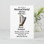 ハープミュージカル楽器ハープ 招待状 (スタンド正面)