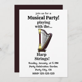 ハープミュージカル楽器ハープ 招待状
