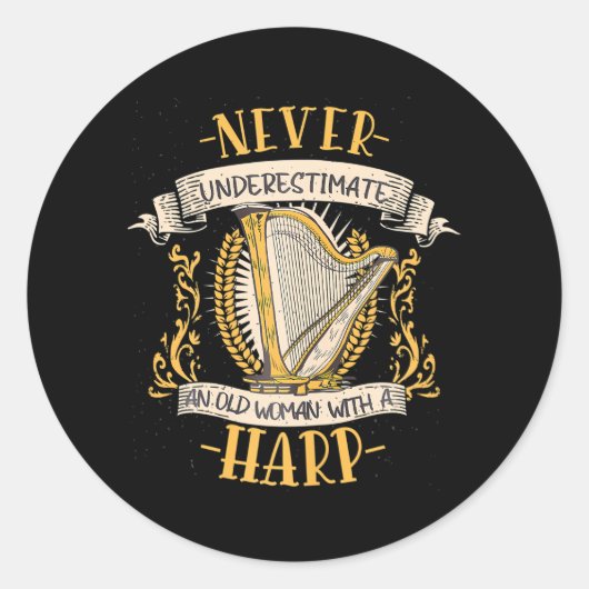 ハープミュージシャンミュージカル楽器ハープ ラウンドシール (正面)
