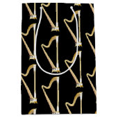 ハープミュージシャンミュージック先生 ミディアムペーパーバッグ (正面)