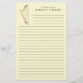 ハープミュージシャンミュージック先生 便箋 (正面)