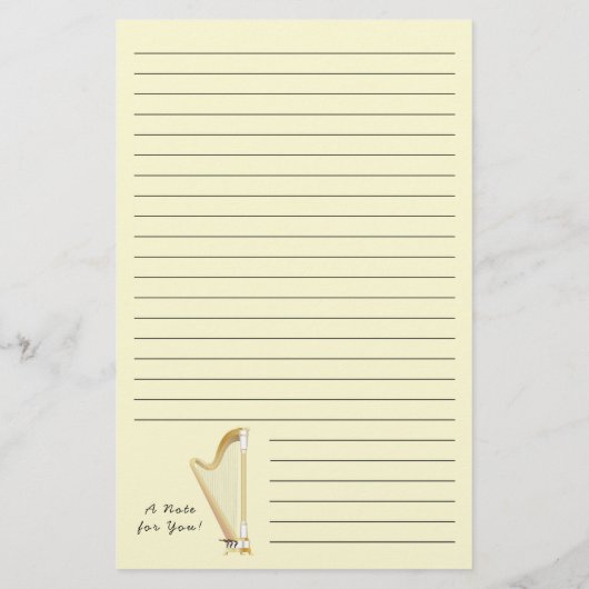 ハープミュージシャンミュージック先生 便箋 (裏面)