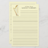 ハープミュージシャンミュージック先生 便箋 (正面/裏面)