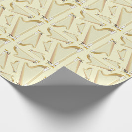 ハープミュージシャン音楽先生 ラッピングペーパー