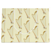 ハープミュージシャン音楽先生 ラージペーパーバッグ (正面)