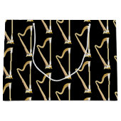 ハープミュージシャン音楽先生 ラージペーパーバッグ (正面)